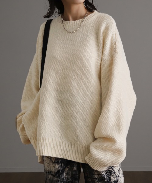 「HUG.U」 長袖ニット L ロイヤルブルー レディース_画像4
