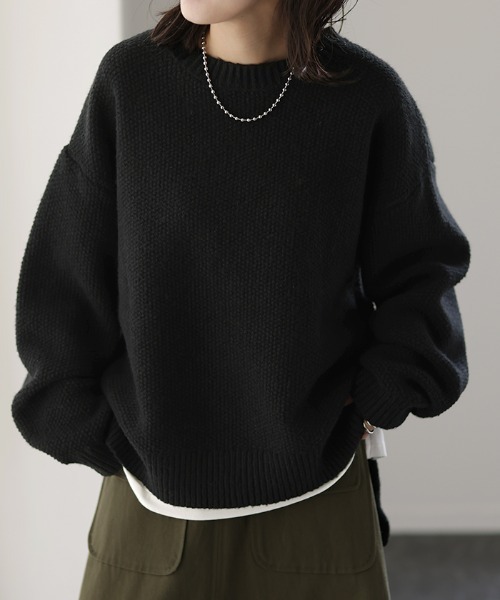 「HUG.U」 長袖ニット L ロイヤルブルー レディース_画像6