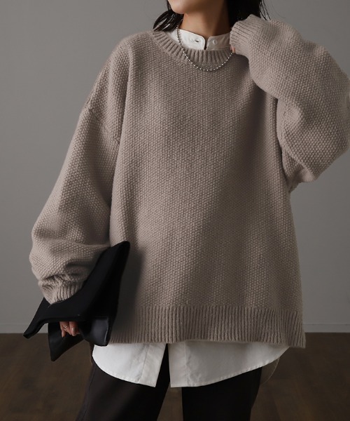 「HUG.U」 長袖ニット L ロイヤルブルー レディース_画像7