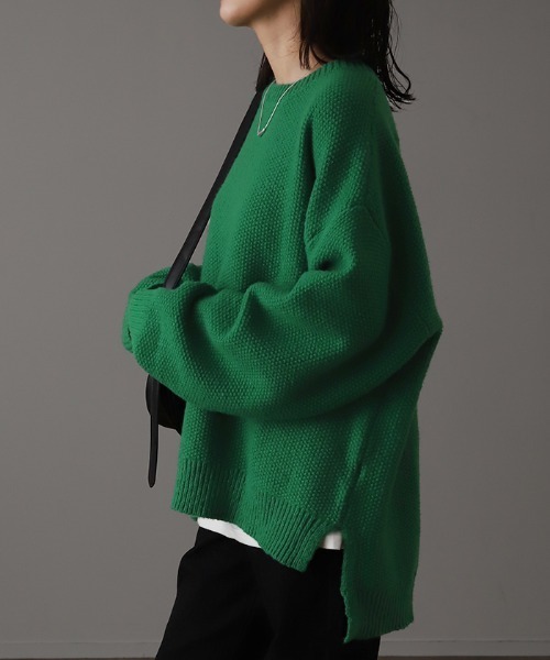 「HUG.U」 長袖ニット L ロイヤルブルー レディース_画像8