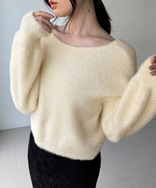 「junoah」 ニットカーディガン MEDIUM レッド レディース_画像5
