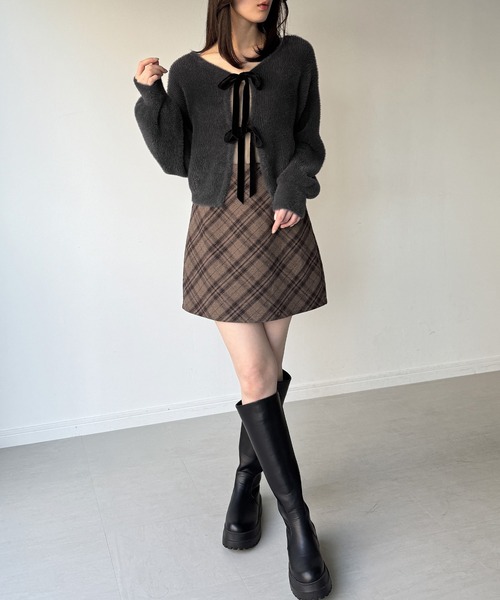 「junoah」 ニットカーディガン MEDIUM レッド レディース_画像8
