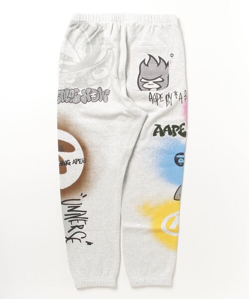 「AAPE BY A BATHING APE」 スウェットパンツ SMALL オフホワイト メンズの画像