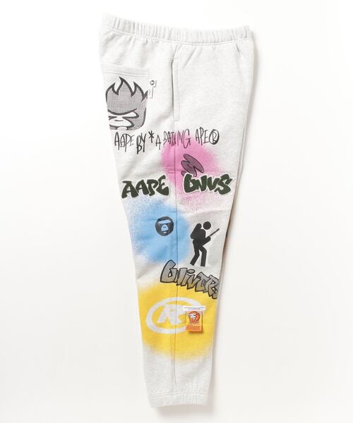 「AAPE BY A BATHING APE」 スウェットパンツ SMALL オフホワイト メンズの画像