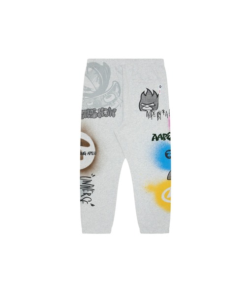 「AAPE BY A BATHING APE」 スウェットパンツ SMALL オフホワイト メンズの画像