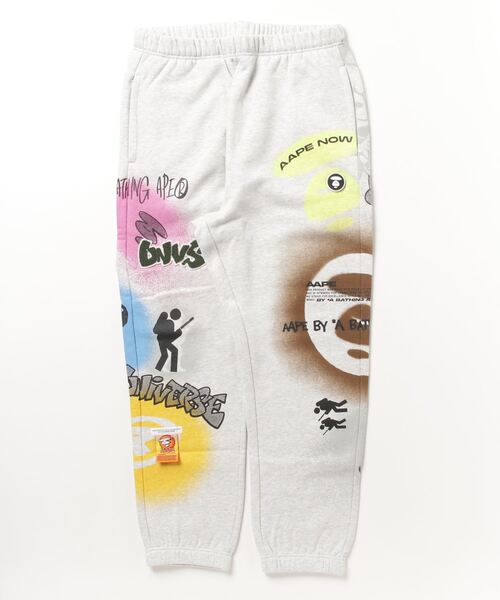 「AAPE BY A BATHING APE」 スウェットパンツ SMALL オフホワイト メンズの画像