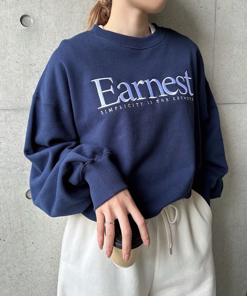 「ANME」 スウェットカットソー X-LARGE オートミール レディース_画像7