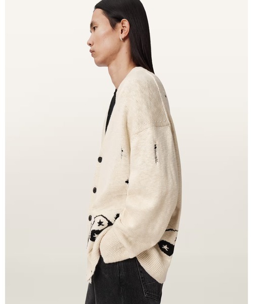 カーディガン TABUA OVERSIZED JACQUARD CARDIGAN | TABUA オーバーサイズ ジャカード カーディガン メンズの画像