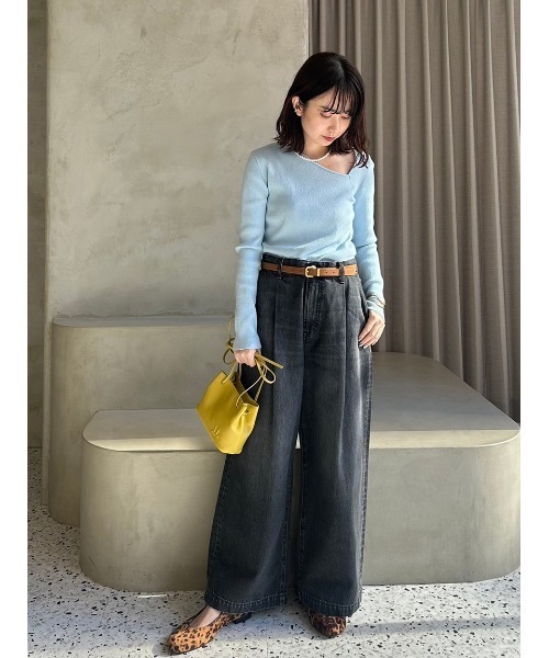 「Mila Owen」 デニムパンツ 00 ライトブルー レディース_画像3