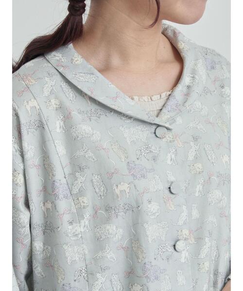 「TSUHARU by Samansa Mos2」 長袖ワンピース F シルバーグレー レディース_画像4