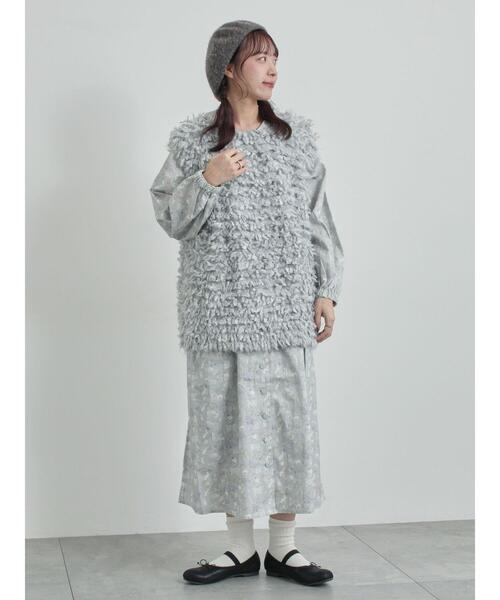 「TSUHARU by Samansa Mos2」 長袖ワンピース F シルバーグレー レディース_画像8