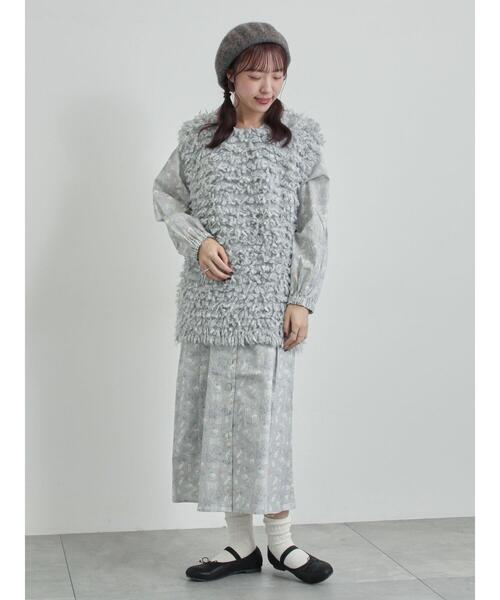 「TSUHARU by Samansa Mos2」 長袖ワンピース F シルバーグレー レディース_画像9