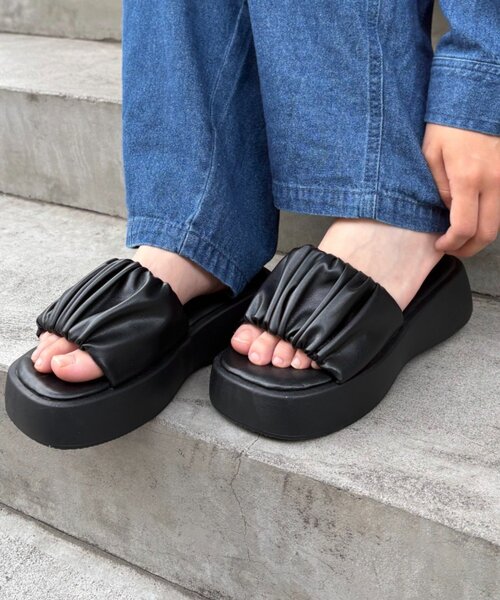 「CIAOPANIC TYPY」 フラットサンダル MEDIUM ブラック レディース_画像5