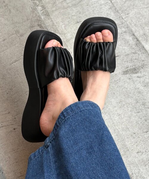 「CIAOPANIC TYPY」 フラットサンダル MEDIUM ブラック レディース_画像6