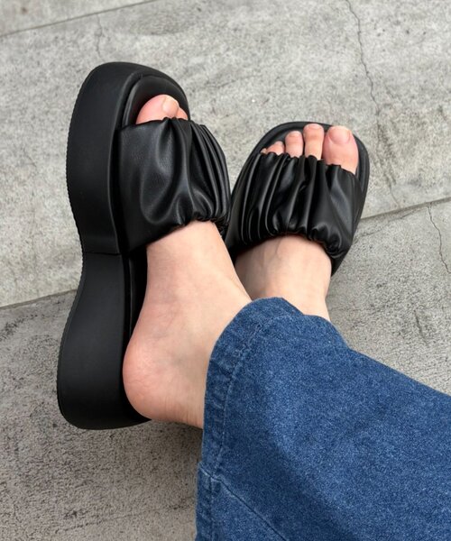 「CIAOPANIC TYPY」 フラットサンダル MEDIUM ブラック レディース_画像7