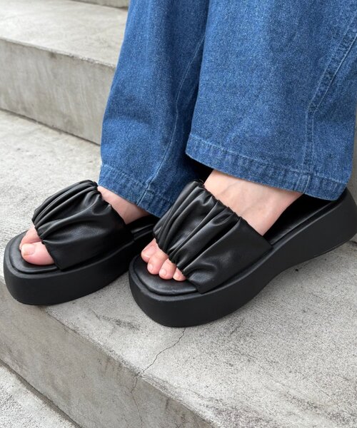 「CIAOPANIC TYPY」 フラットサンダル MEDIUM ブラック レディース_画像8
