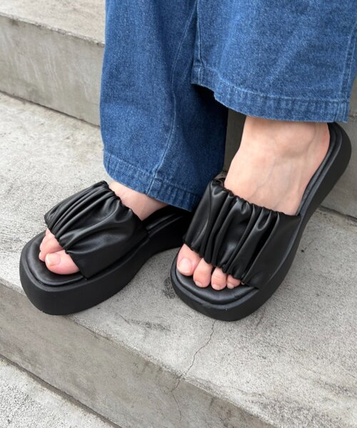 「CIAOPANIC TYPY」 フラットサンダル MEDIUM ブラック レディース_画像9