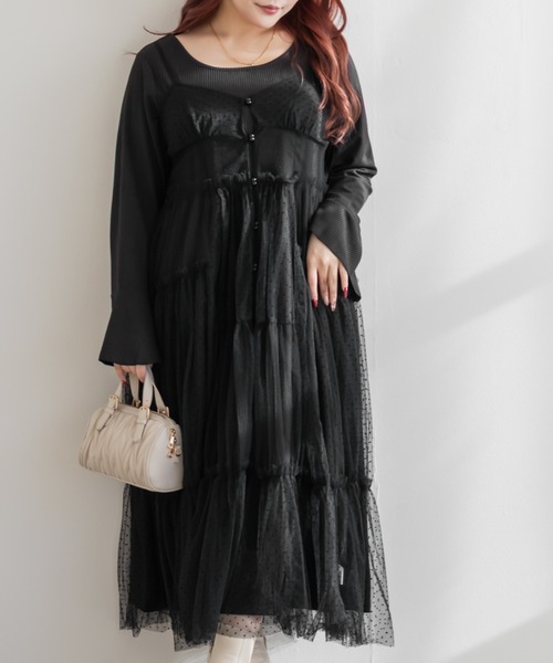 「CLETTE」 コンビワンピース 3L ブラウン レディース_画像5