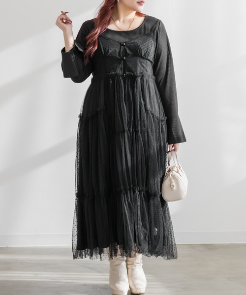 「CLETTE」 コンビワンピース 3L ブラウン レディース_画像6