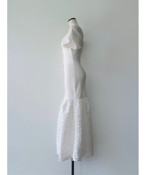 ワンピース off shoulder jacquard maxi dress