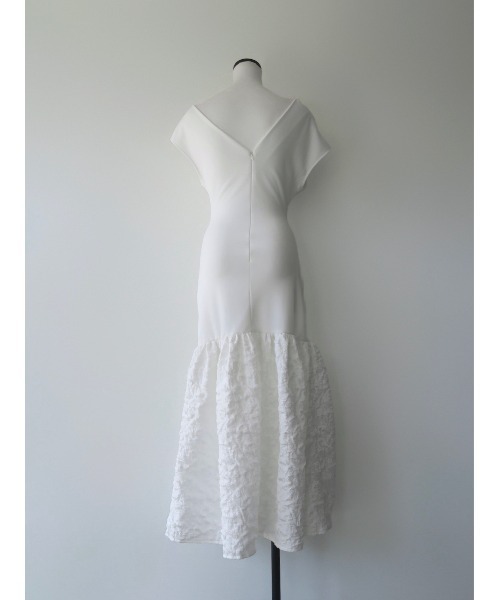 ワンピース off shoulder jacquard maxi dress