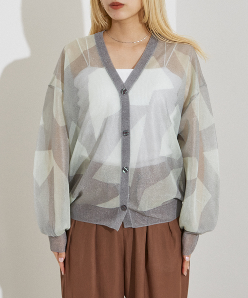 「NOMINE」 カーディガン フリー レッド レディース_画像9