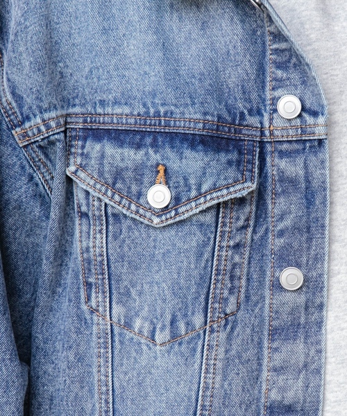 「WEGO」 デニムジャケット SMALL グレー メンズ_画像4