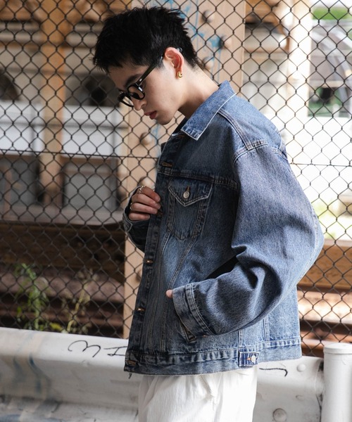 「WEGO」 デニムジャケット SMALL グレー メンズ_画像9
