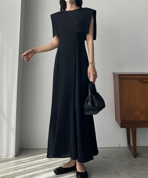 「Louere」 ノースリーブワンピース MEDIUM ブラック レディース_画像7