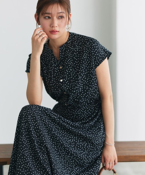 「Pierrot」 半袖ワンピース M ネイビー レディース_画像6