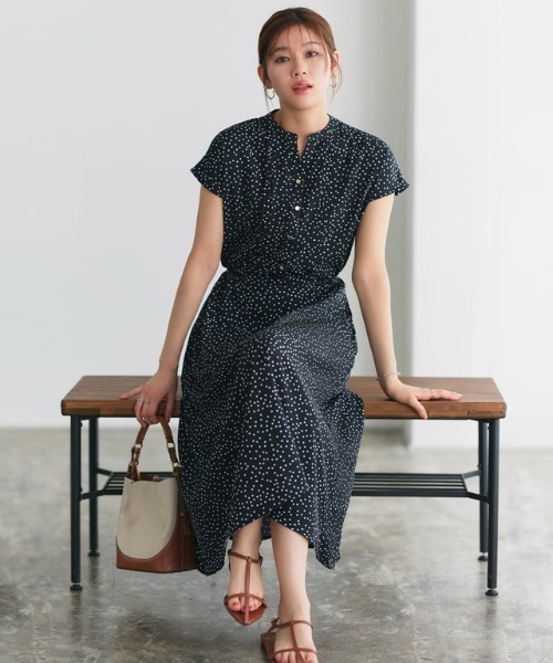「Pierrot」 半袖ワンピース M ネイビー レディース_画像7