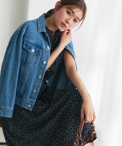 「Pierrot」 半袖ワンピース M ネイビー レディース_画像8