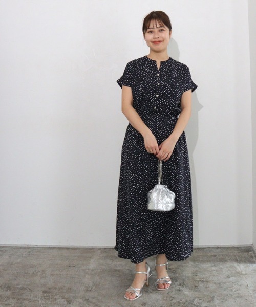 「Pierrot」 半袖ワンピース M ネイビー レディース_画像9