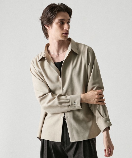CLEL（クレイル） シャツ 「CLEL」Linen Blend Regular Collar Shirt