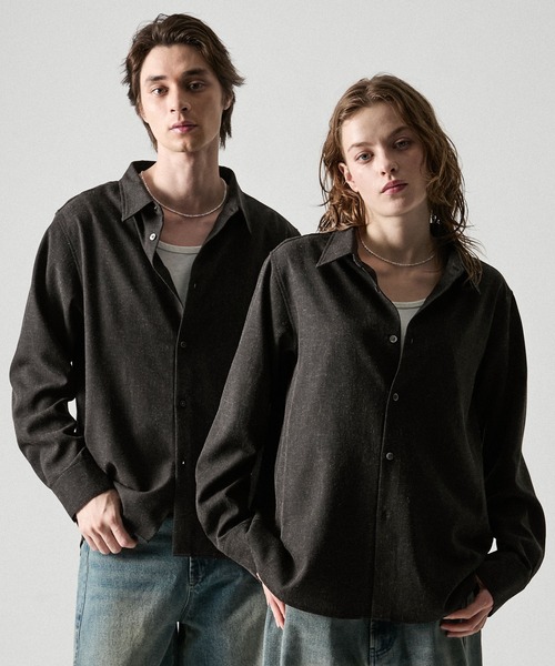 CLEL（クレイル） シャツ 「CLEL」Linen Blend Regular Collar Shirt
