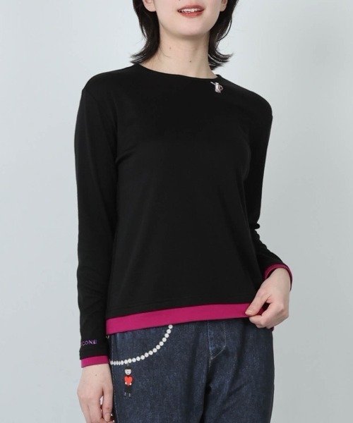 STUDIO PICONE（スタジオピッコーネ） tシャツ ワッペン付きバイカラー