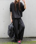 セットアップ 接触冷感 ひんやりタッチ ワイド...の詳細画像5