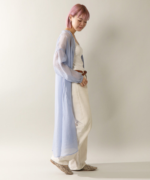 完売/新品未使用シアーシャツワンピース セール】 [小さいサイズ]シアーシャツワンピース （ロング