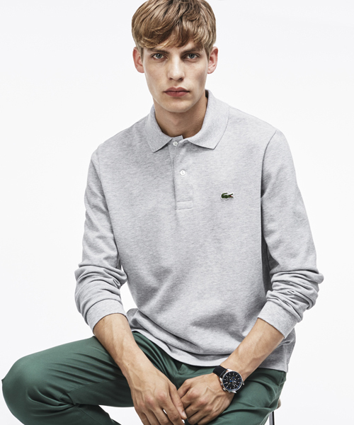 LACOSTE ラコステ　L1313 刺繍ロゴ　長袖　ポロシャツ 楽天市場】長袖 リブ メランジカラ-ポロシャツ L1313 (杢・長袖