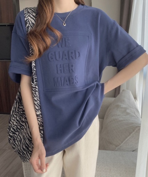 sakishimatokyo tシャツ エンボス加工ロゴTシャツ レディース