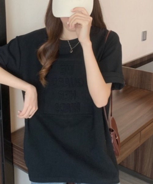 sakishimatokyo tシャツ エンボス加工ロゴTシャツ レディース