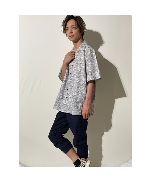 おしゃれスタ パンツ 綿麻ストレッチ裾リブクロップドジョガー