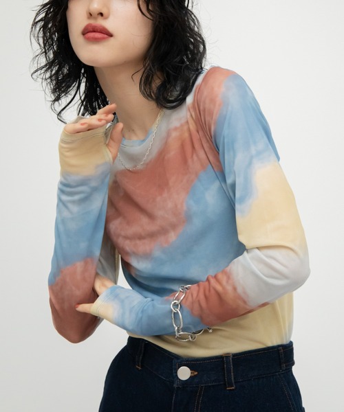 tシャツ シアーアートインナー レディース tシャツ アート柄シアーインナー/新柄追加 レディース