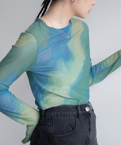 tシャツ アート柄シアーインナー/新柄追加 レディース