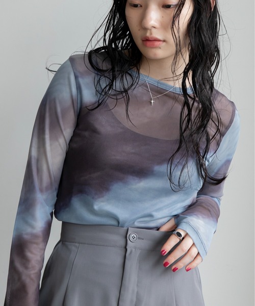 シアーアートインナー tシャツ アート柄シアーインナー/新柄追加 レディース