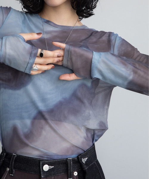 tシャツ アート柄シアーインナー/新柄追加 レディース