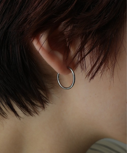 ORLEAN ピアス 金属アレルギー対応 シンプルフープピアス 17mm