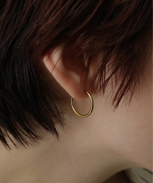 ORLEAN ピアス 金属アレルギー対応 シンプルフープピアス 17mm 316L