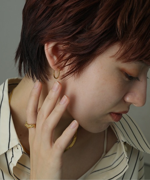 ORLEAN ピアス 金属アレルギー対応 シンプルフープピアス 17mm 316L