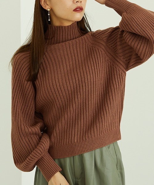 ニット セーター ハイネックボリュームスリーブニット MO33N04 レディース ORiental TRaffic ニット セーター ハイネックボリューム